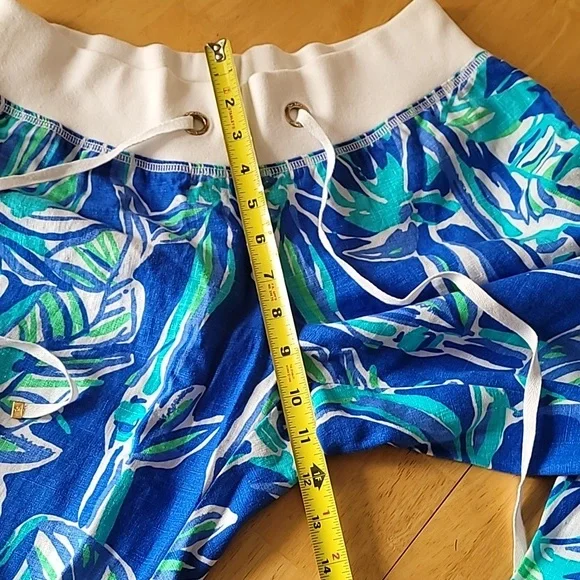 Lilly Pulitzer Linen Beach Pants Blue Crush Bamboom - Picture 8 of 11